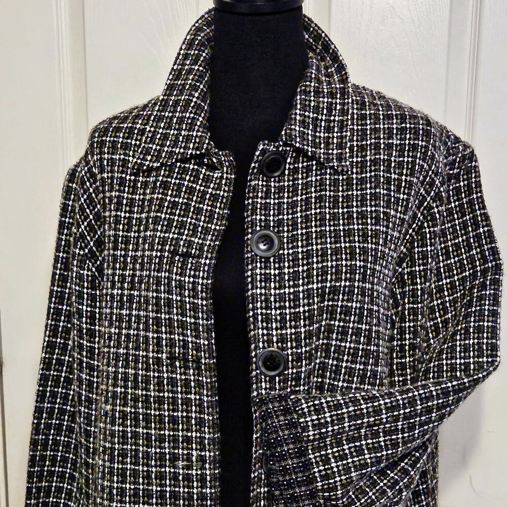 Black White tweed Dressy Top Jacket 2X Plus Size
